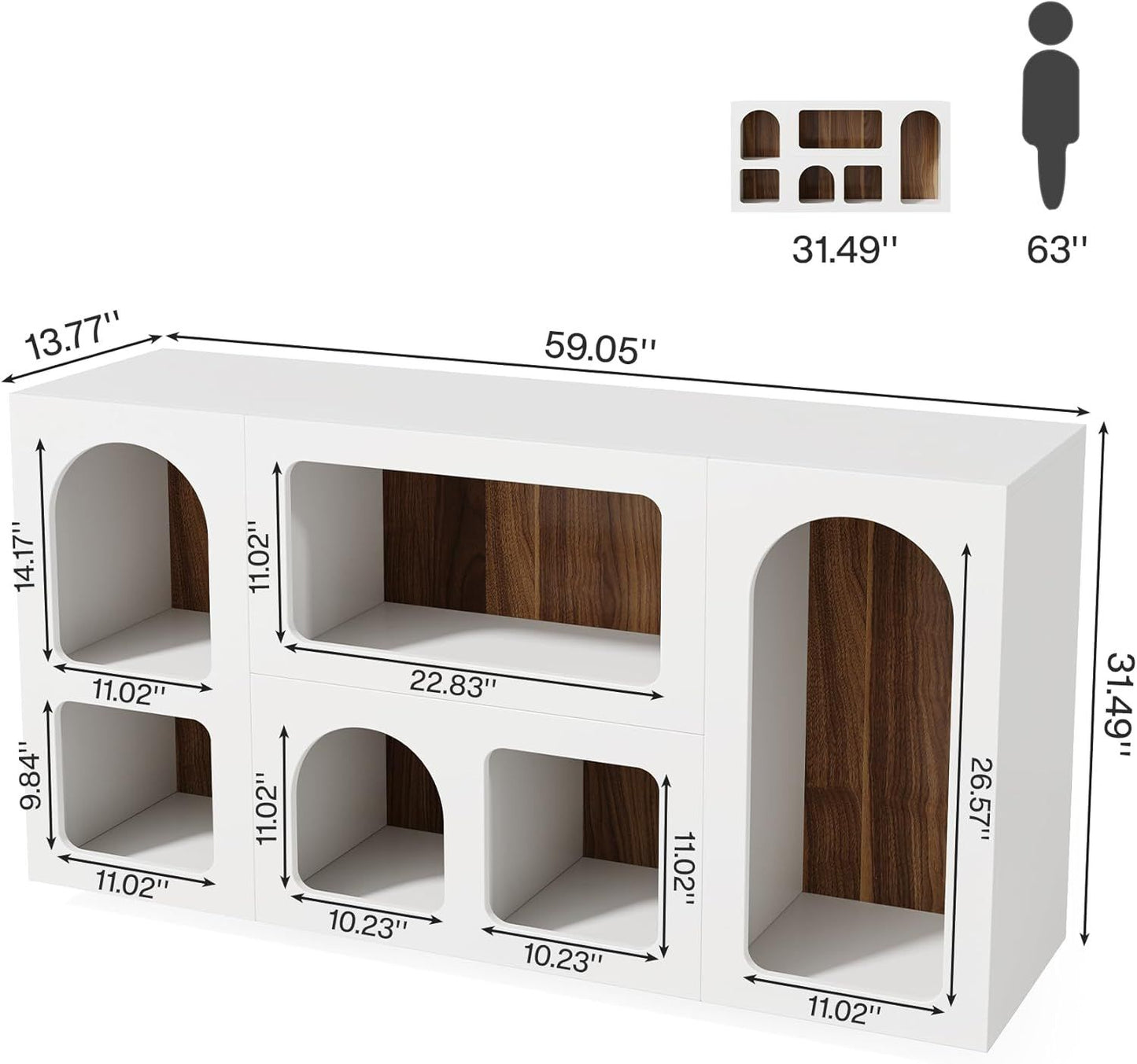 The "Archway" Scandi-Modern Console | 59" Entryway Statement Table