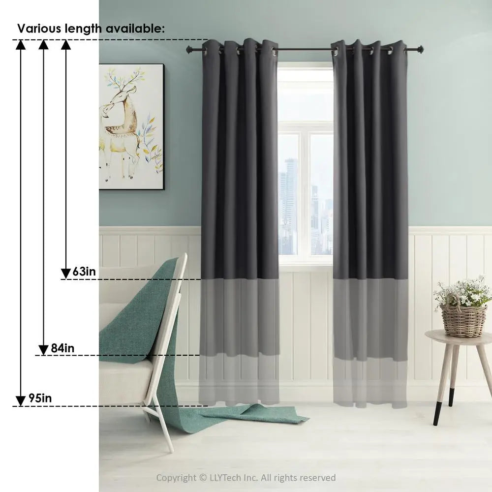 Furinno Collins 42x84 Thermal Blackout Curtain Panels – Set of 2, Navy Blue