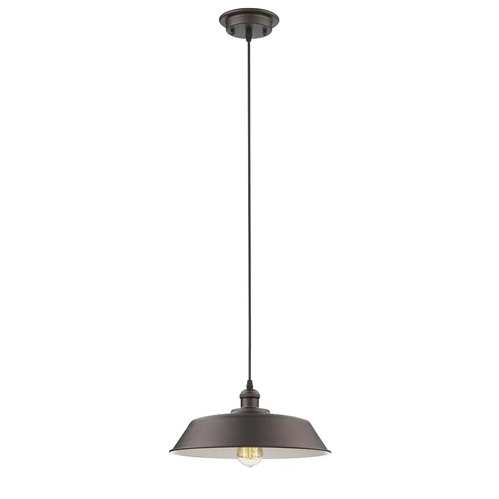 Ironclad 14" Industrial Wide-Dome Pendant - Oil Rubbed Bronze Barn Light