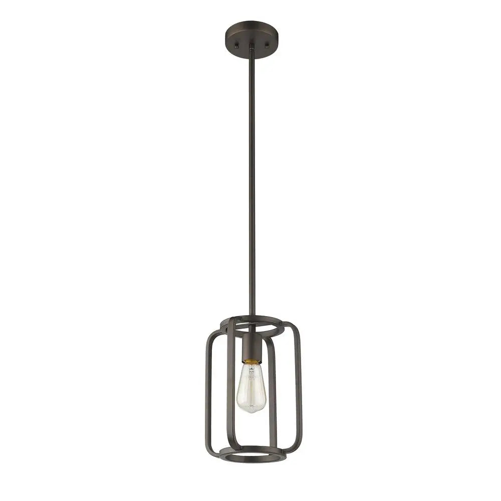 Ironclad 8" Industrial Open-Cage Mini Pendant - Oil Rubbed Bronze