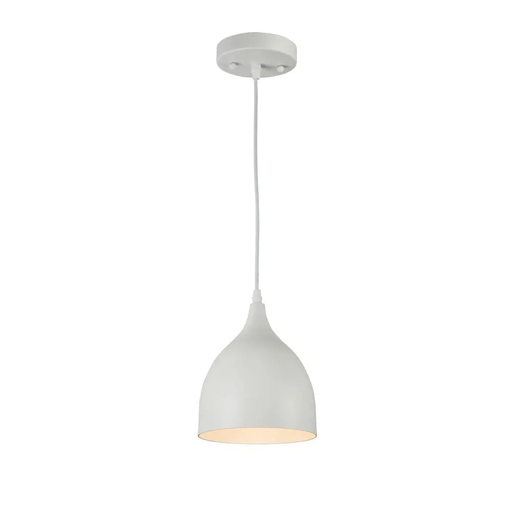 Walter 7" Industrial Matte White Pendant Light - Modern Retro Ceiling Fixture