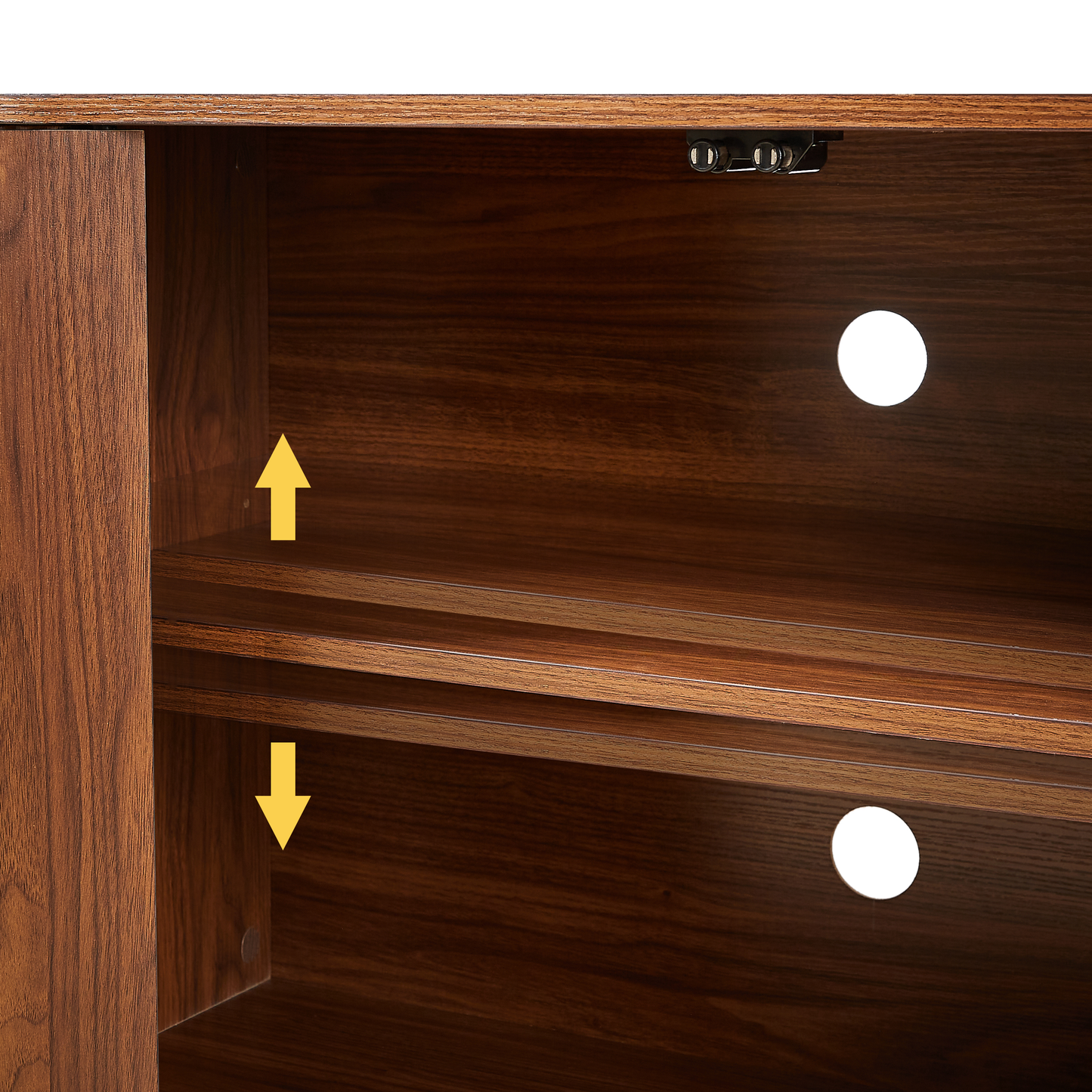 64" Fluted Sideboard Cabinet - Modern Walnut Storage Console for Living Room, Entryway or TV Stand