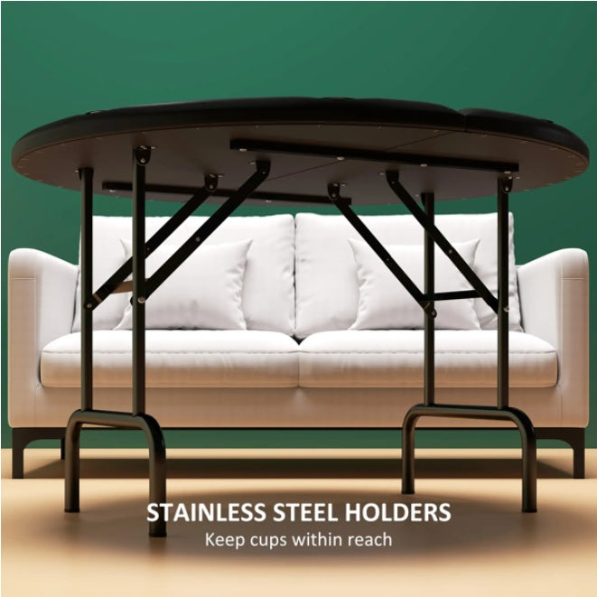The "High-Stakes" 8-Player Poker Table | Foldable Professional Gaming Station with Stainless Steel Cup Holders