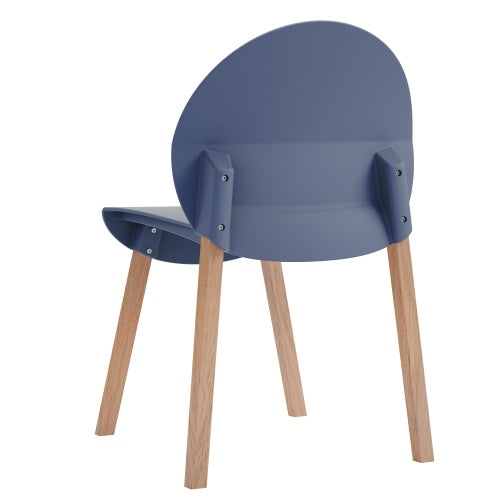 Modern Sculptural Stackable Dining Chairs Set of 4 - Loop Design Polypropylene Chairs with Solid Oak Legs