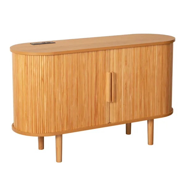 The Tambour Sideboard | MCM Buffet with Integrated Charging Station