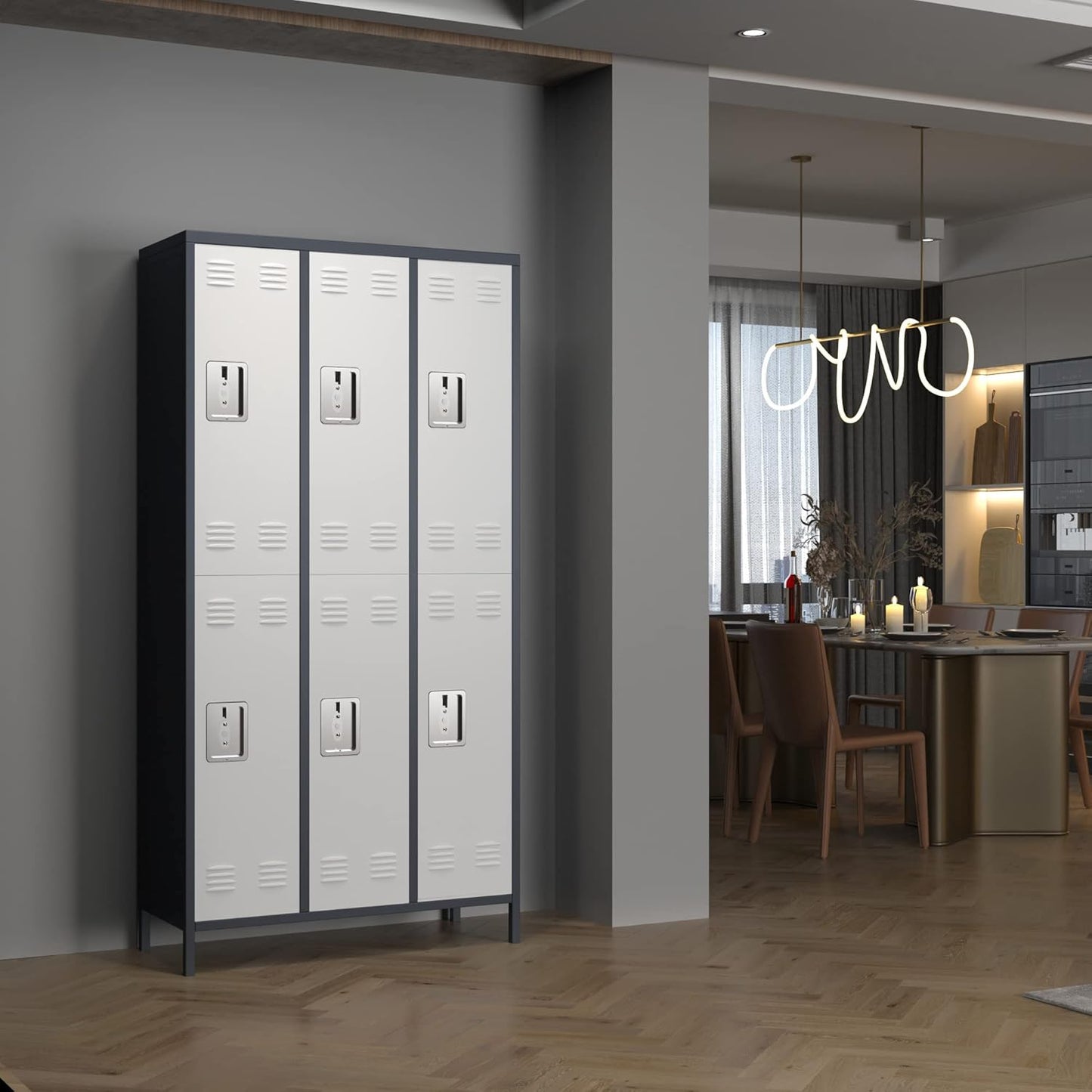 The "Guest-Ready" 6-Door Industrial Locker | Secure Multi-Guest Storage Cabinet