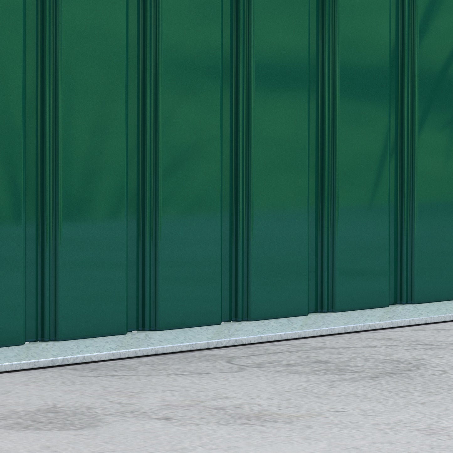 9 x 4.5 ft Lean-to Metal Storage Shed - Green Outdoor Garden Shed with Sliding Doors, Ventilation & Foundation Frame.