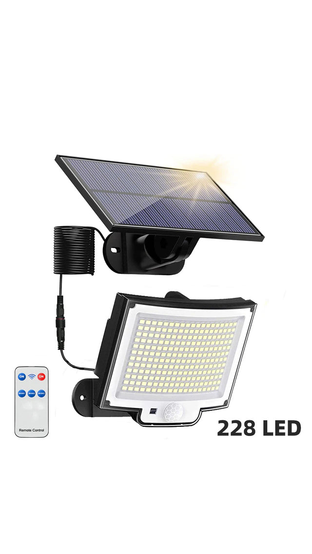 The "Safe-Path" Split-Panel Solar Security Lights | 2-Pack Motion-Sensing 228 LED Floodlights