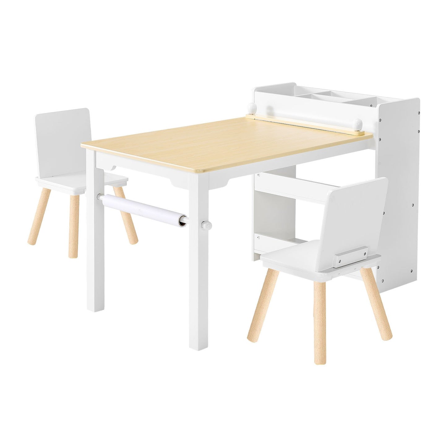 Kids Art Table & Chair Set with Storage - Toddler Activity Table for Drawing, Crafts & Play (2 Chairs)