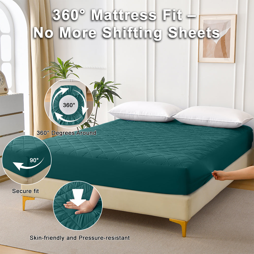 Waterproof Mattress Protector - Quilted Ultrasonic Cover, Twin/Full/Queen/King, Breathable and Machine Washable