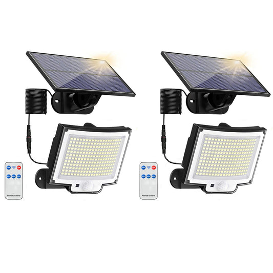 The "Safe-Path" Split-Panel Solar Security Lights | 2-Pack Motion-Sensing 228 LED Floodlights