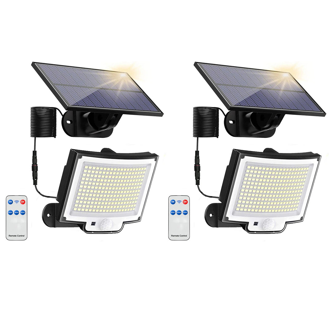 The "Safe-Path" Split-Panel Solar Security Lights | 2-Pack Motion-Sensing 228 LED Floodlights