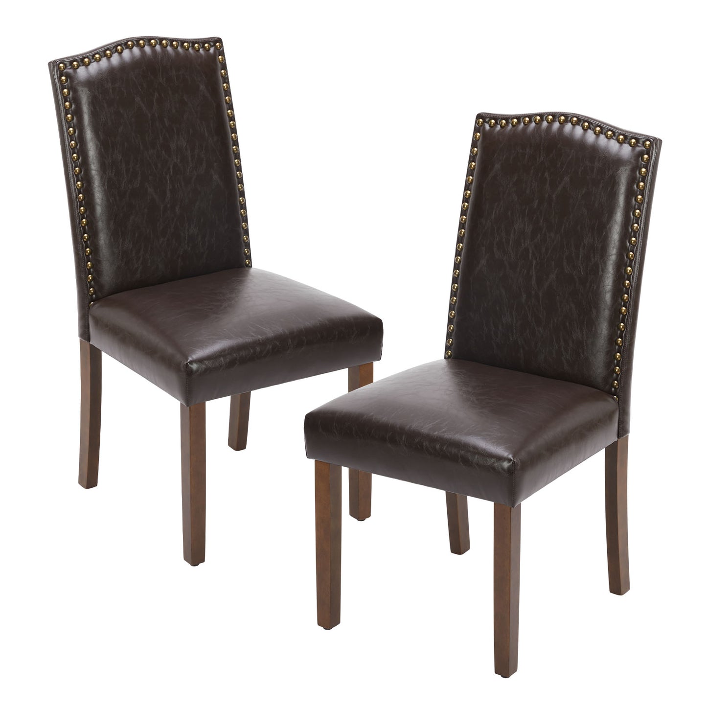 Wildflower Upholstered Dining Chairs (Set of 2) | Modern Linen Fabric with Nailhead Trim & Wood Legs