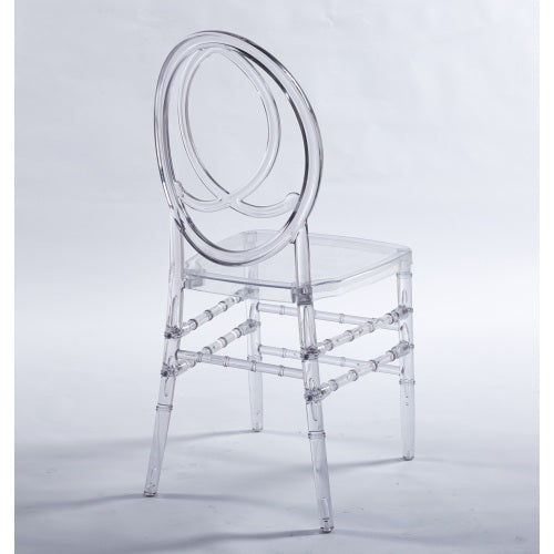 Modern Clear Acrylic Dining Chairs Set of 4 - Minimalist Ghost Style with Beaded Detail | Lightweight Stackable Seating for Dining Room, Kitchen or Airbnb