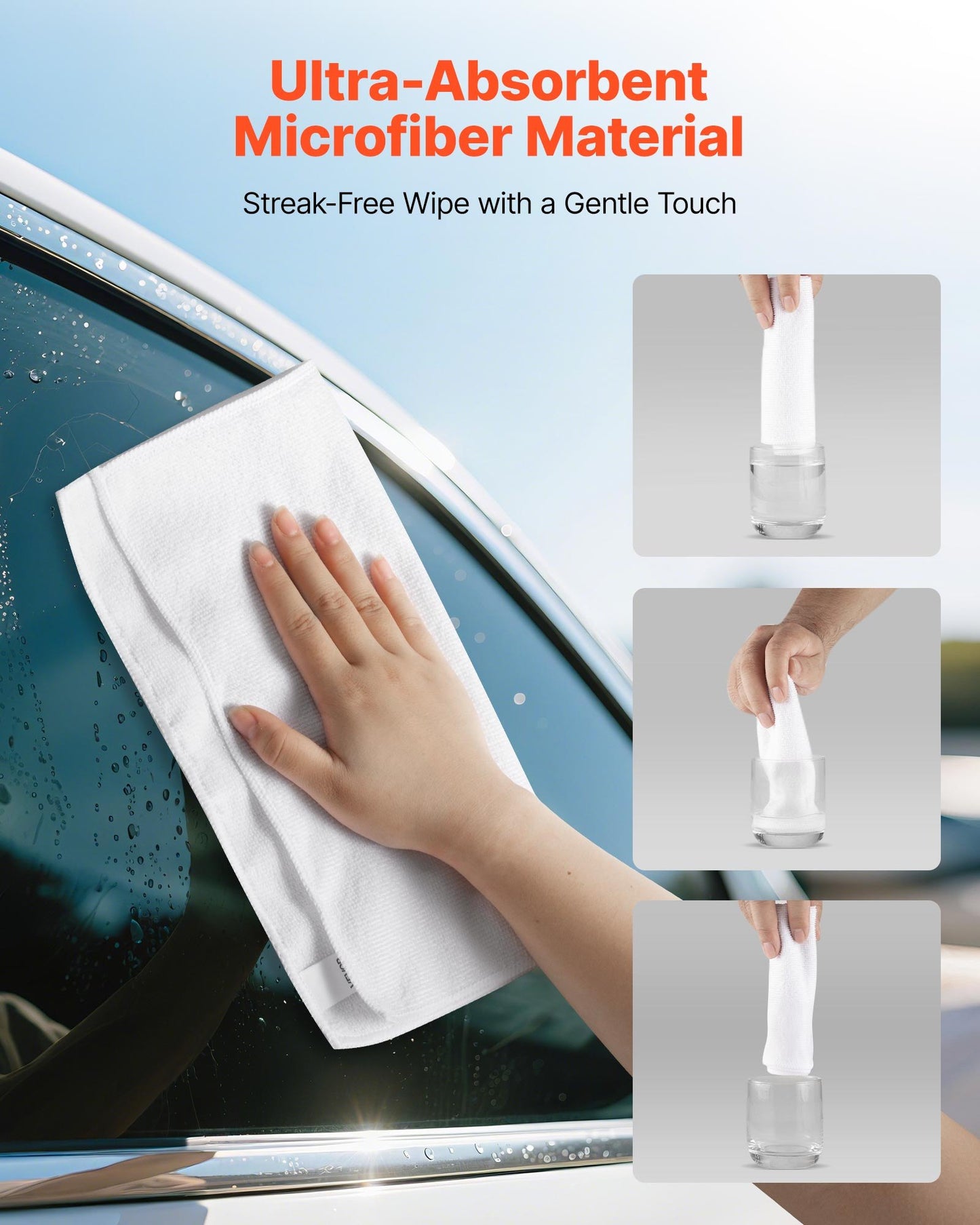 50-Pack Microfiber Cleaning Cloths - Lint-Free, Scratch-Free Towels for Kitchen, Bathroom, Glass & Airbnb Cleaning