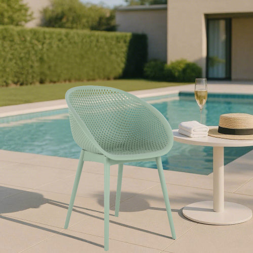 Modern Indoor & Outdoor Chairs (Set of 2) - All-Weather Patio Seating, Lightweight UV-Resistant Mesh Design