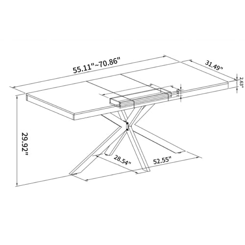 Wildflower Extendable Dining Table with Hidden Storage | Modern Rustic Gray Wood Top & Black Iron Base | Seats 6