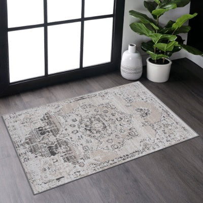 Ivory Accent Rug 2x3 | Soft Non-Shedding Entryway & Bedside Rug, Stain-Resistant
