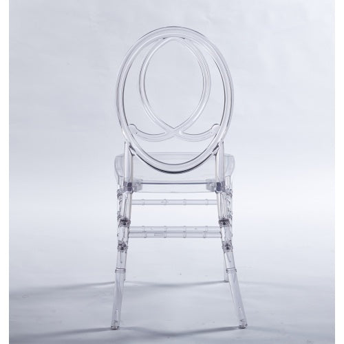 Modern Clear Acrylic Dining Chairs Set of 4 - Minimalist Ghost Style with Beaded Detail | Lightweight Stackable Seating for Dining Room, Kitchen or Airbnb