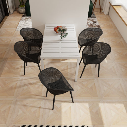 Modern Indoor & Outdoor Chairs (Set of 2) - All-Weather Patio Seating, Lightweight UV-Resistant Mesh Design