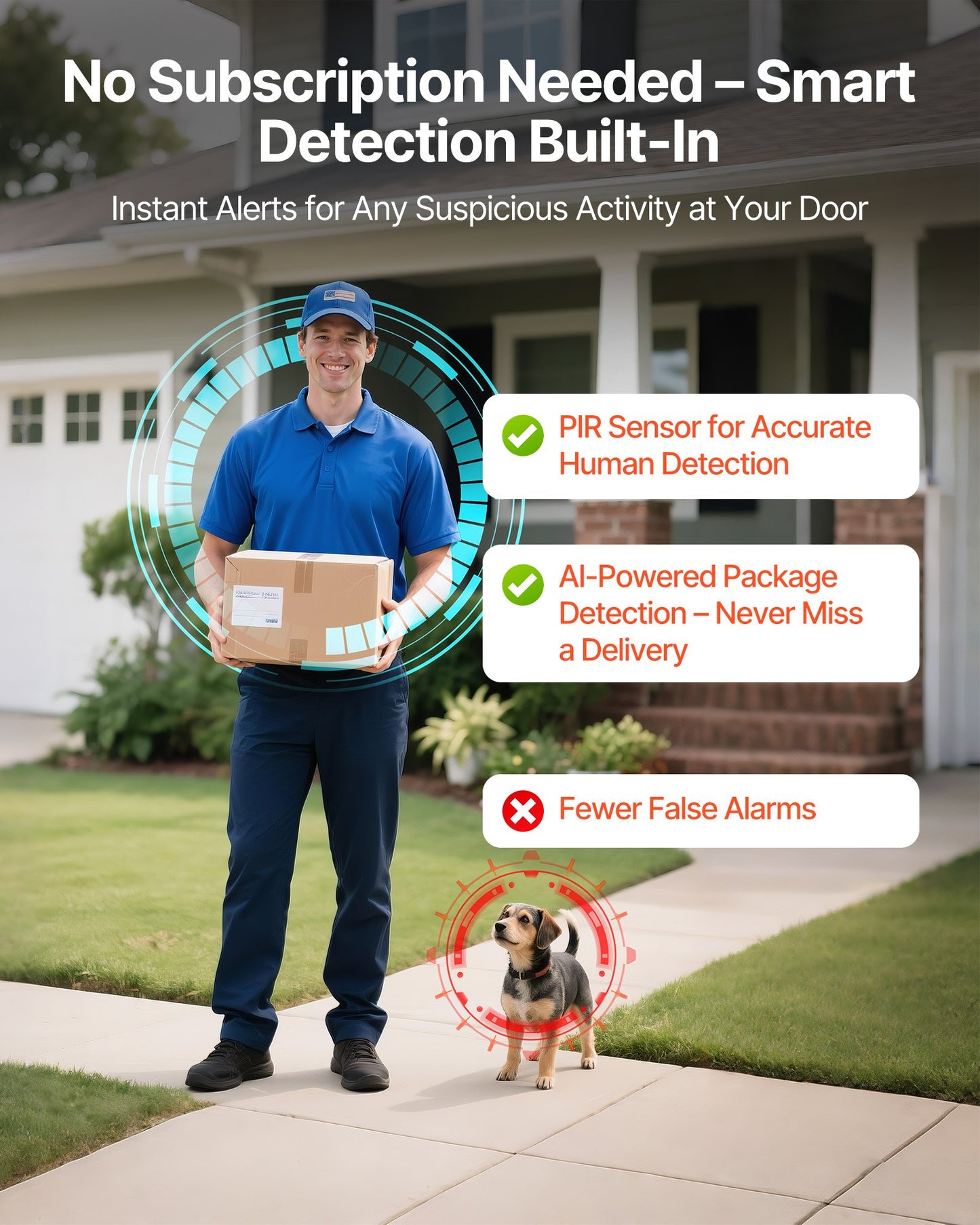 2K Wireless Video Doorbell Camera with Chime - Smart Motion Detection, Two-Way Audio, Night Vision, Alexa Compatible