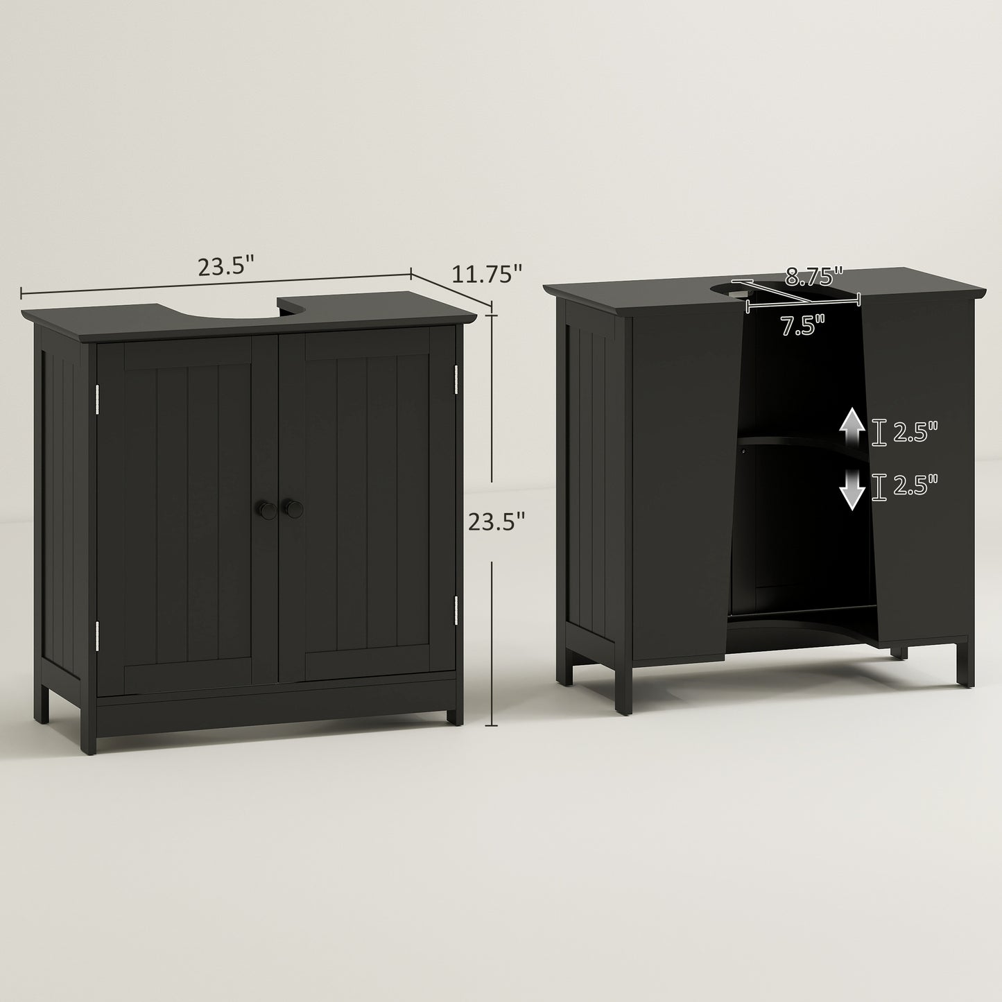 The "Vanity-Vibe" Under-Sink Pedestal Cabinet | Universal U-Shape Bathroom Organizer