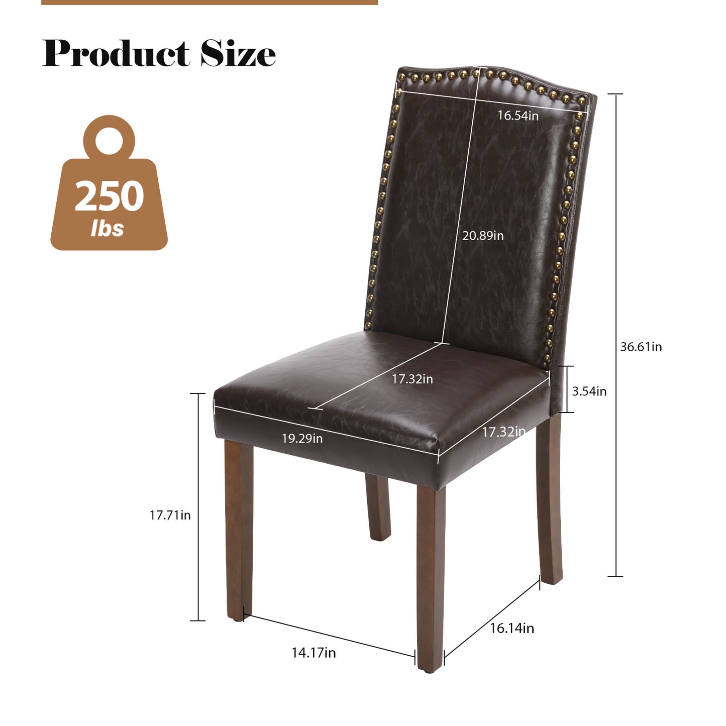 Wildflower Upholstered Dining Chairs (Set of 2) | Modern Linen Fabric with Nailhead Trim & Wood Legs