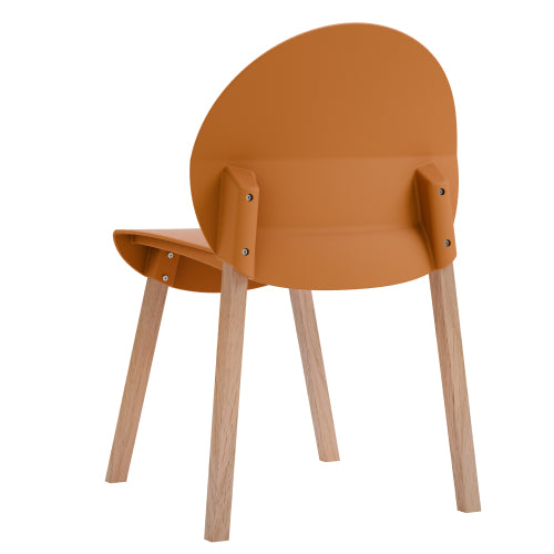 Modern Sculptural Stackable Dining Chairs Set of 4 - Loop Design Polypropylene Chairs with Solid Oak Legs
