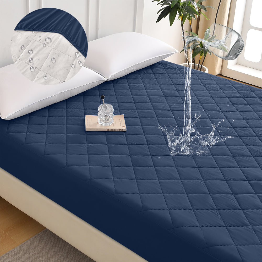 Waterproof Mattress Protector - Quilted Ultrasonic Cover, Twin/Full/Queen/King, Breathable and Machine Washable