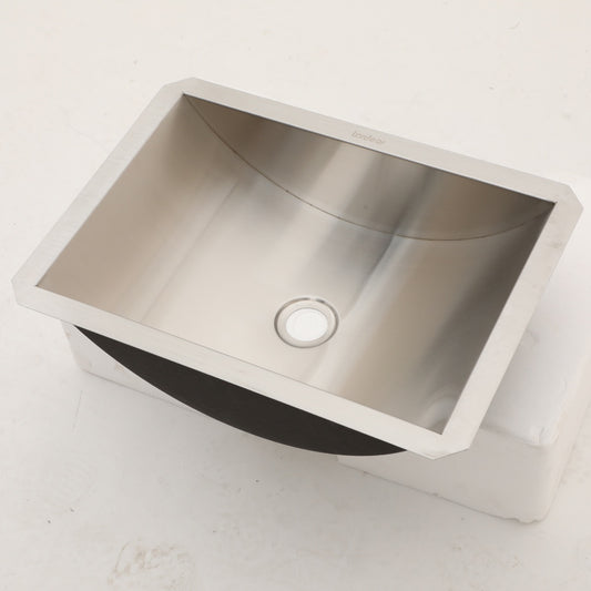 18" Stainless Steel Undermount Bathroom Sink with Pop-Up Drain - Compact, Durable & Easy-Clean