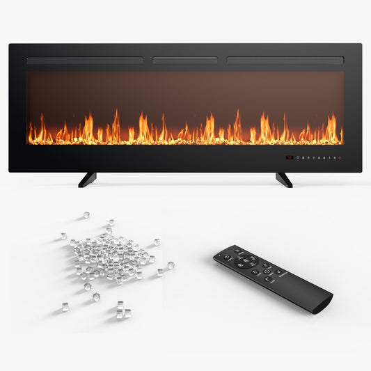 42" Electric Fireplace Insert Wall Mount or Recessed - 1500W Heater, 13 Flame Colors, Remote Control
