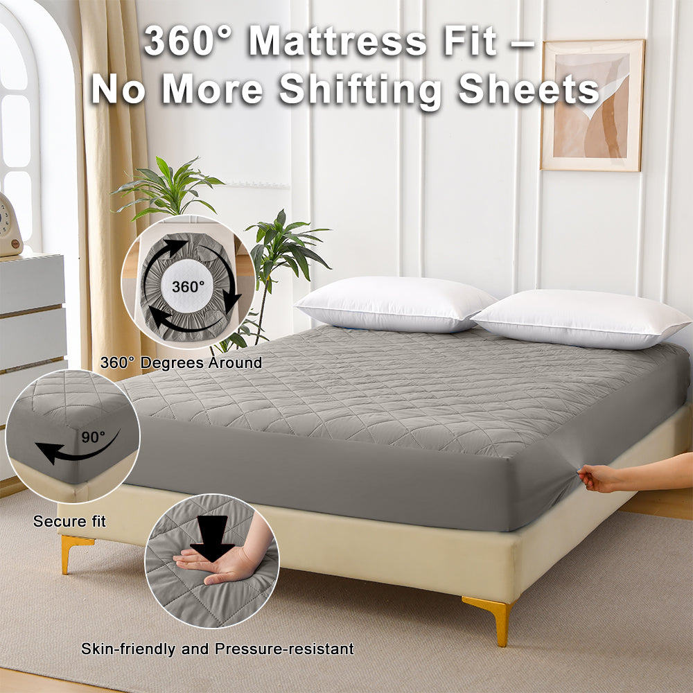 Waterproof Mattress Protector - Quilted Ultrasonic Cover, Twin/Full/Queen/King, Breathable and Machine Washable