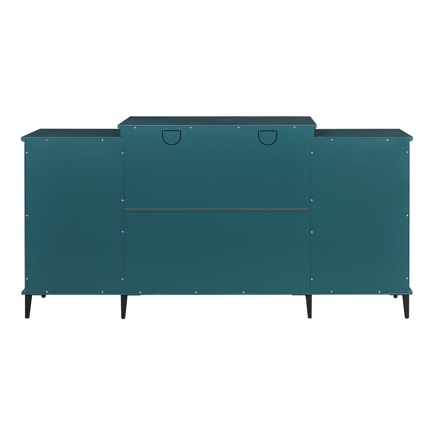 The "Artisan Teal" 62" Buffet & Media Console | Geometric Glass Doors with 8-Leg Stability System