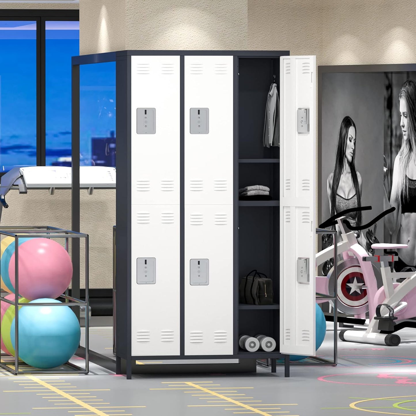 The "Guest-Ready" 6-Door Industrial Locker | Secure Multi-Guest Storage Cabinet