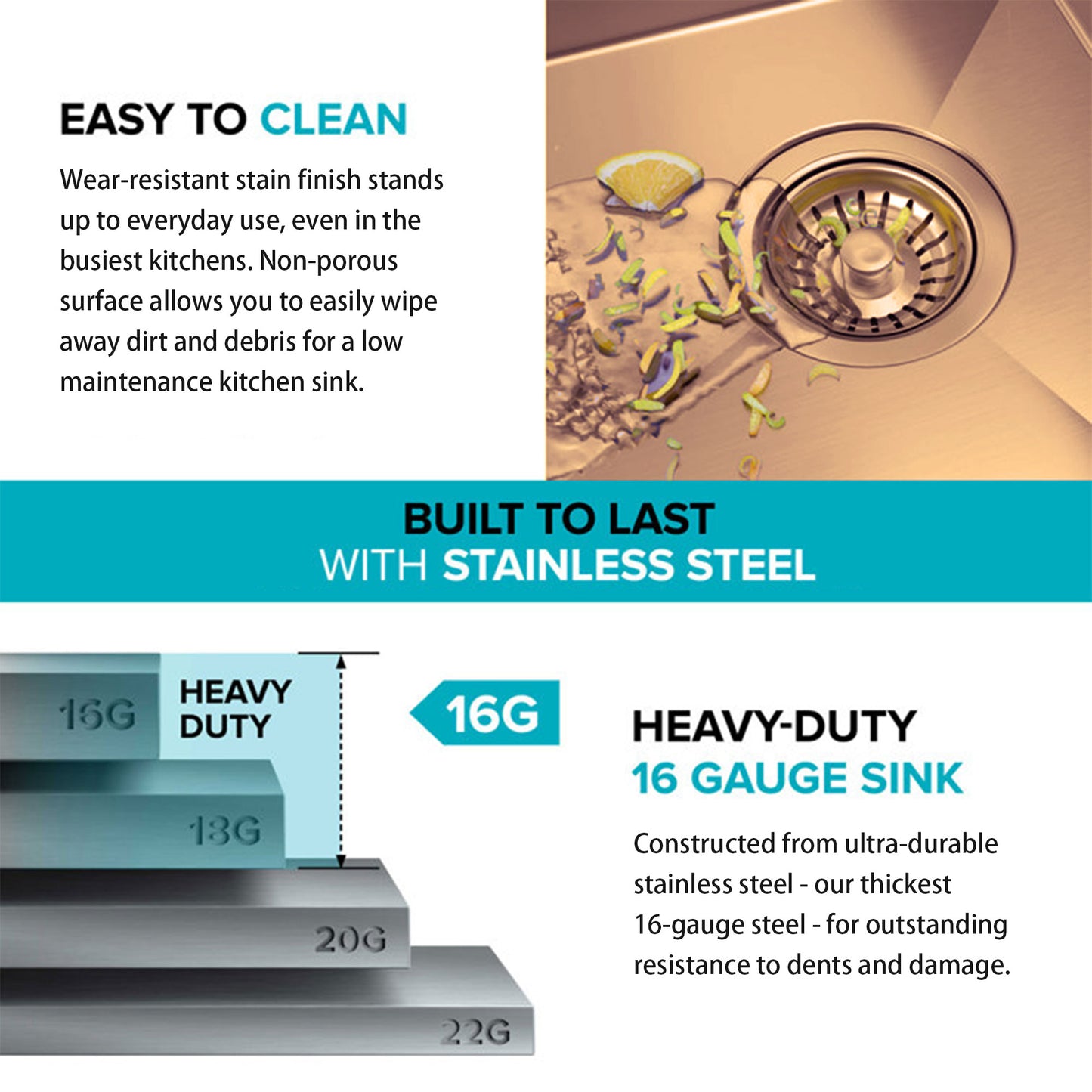 HIGOLD 27" Gold Nano Undermount Kitchen Sink