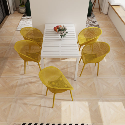 Modern Indoor & Outdoor Chairs (Set of 2) - All-Weather Patio Seating, Lightweight UV-Resistant Mesh Design