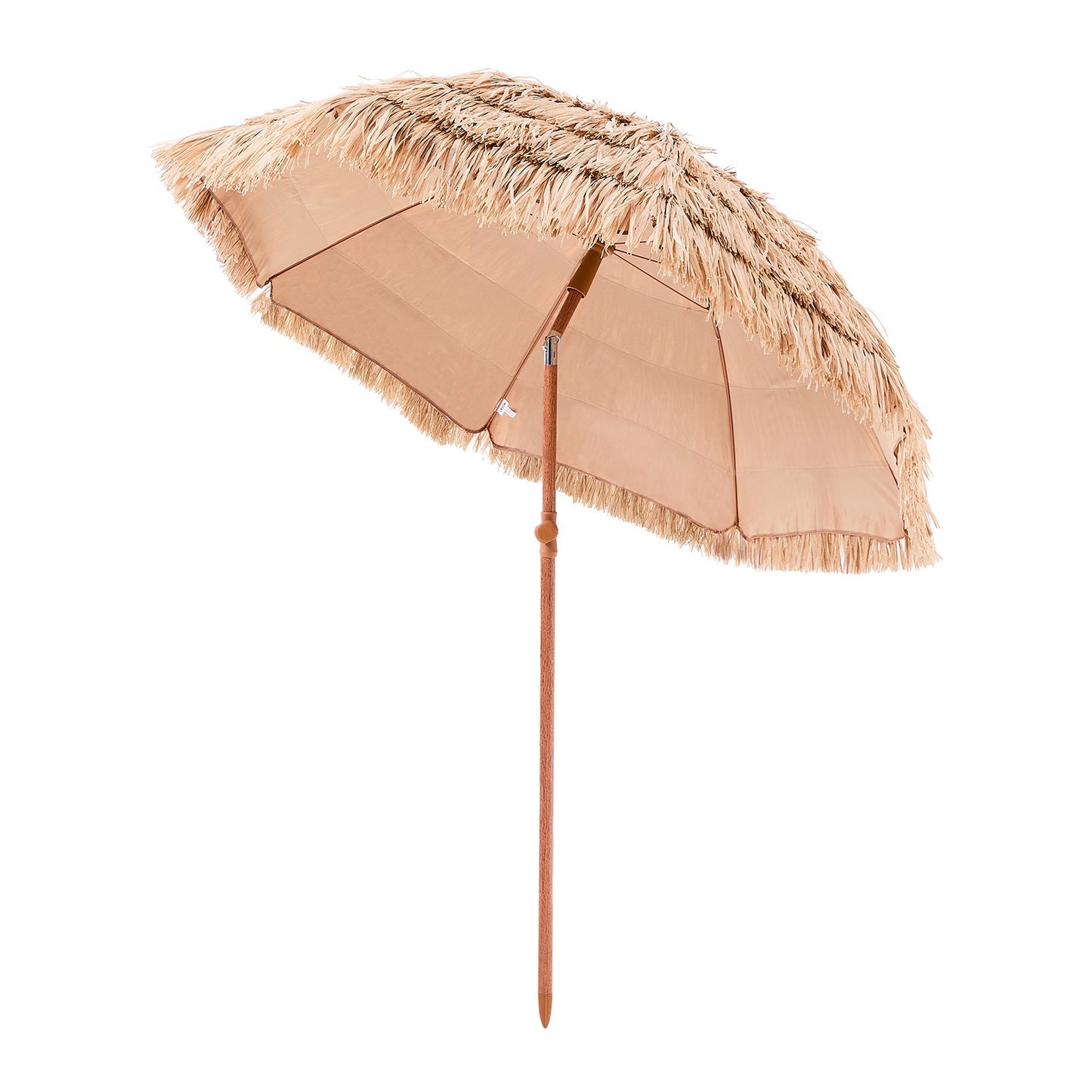 Tiki Beach Umbrella with Tilt - 6.5 ft Thatched Patio Umbrella for Pool, Deck & Tropical Outdoor Spaces