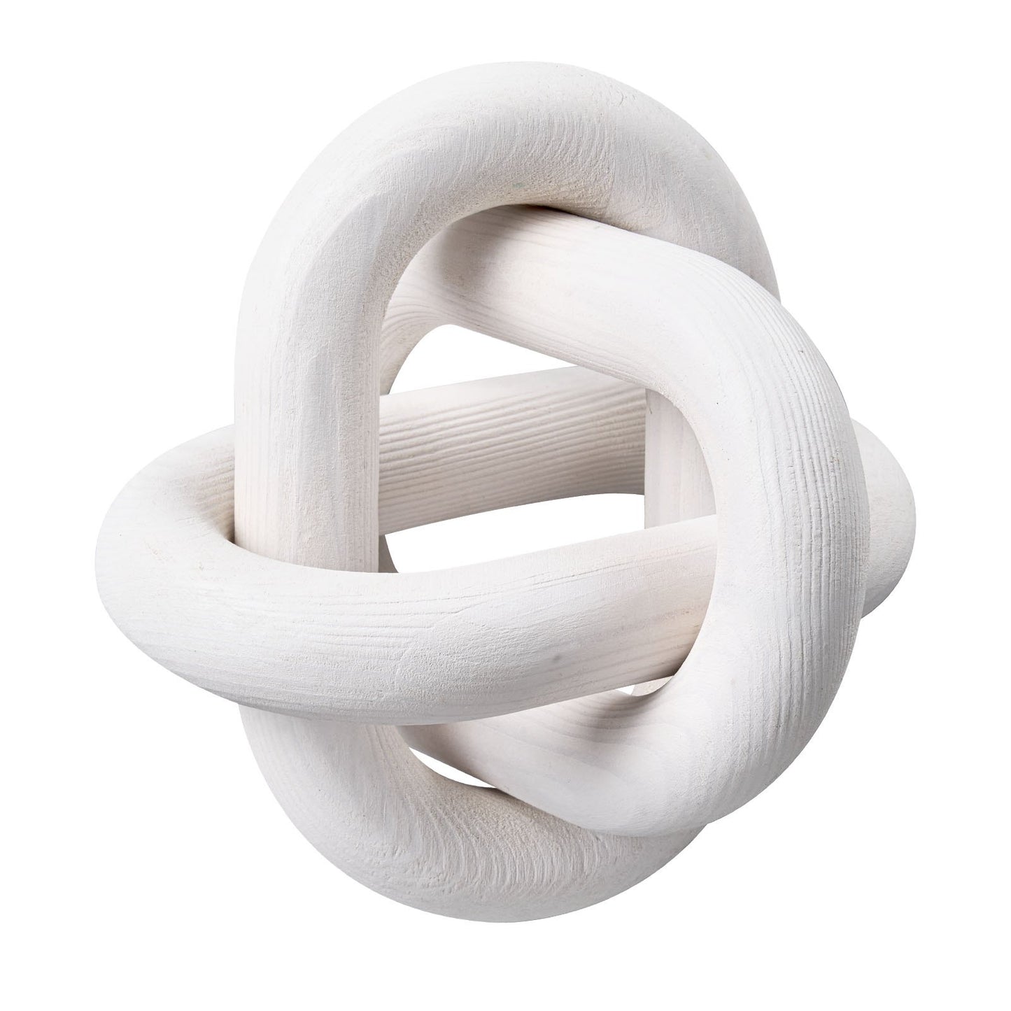 Modern Wooden Chain Link Decor - Hand-Carved 3-Link Sculptural Accent for Coffee Table, Shelf & Home Styling