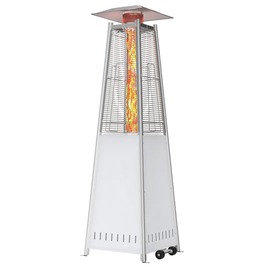 Outdoor Pyramid Patio Heater 48,000 BTU - Propane Heater with Wheels & Safety Shutoff (LED or Stainless Steel Options)