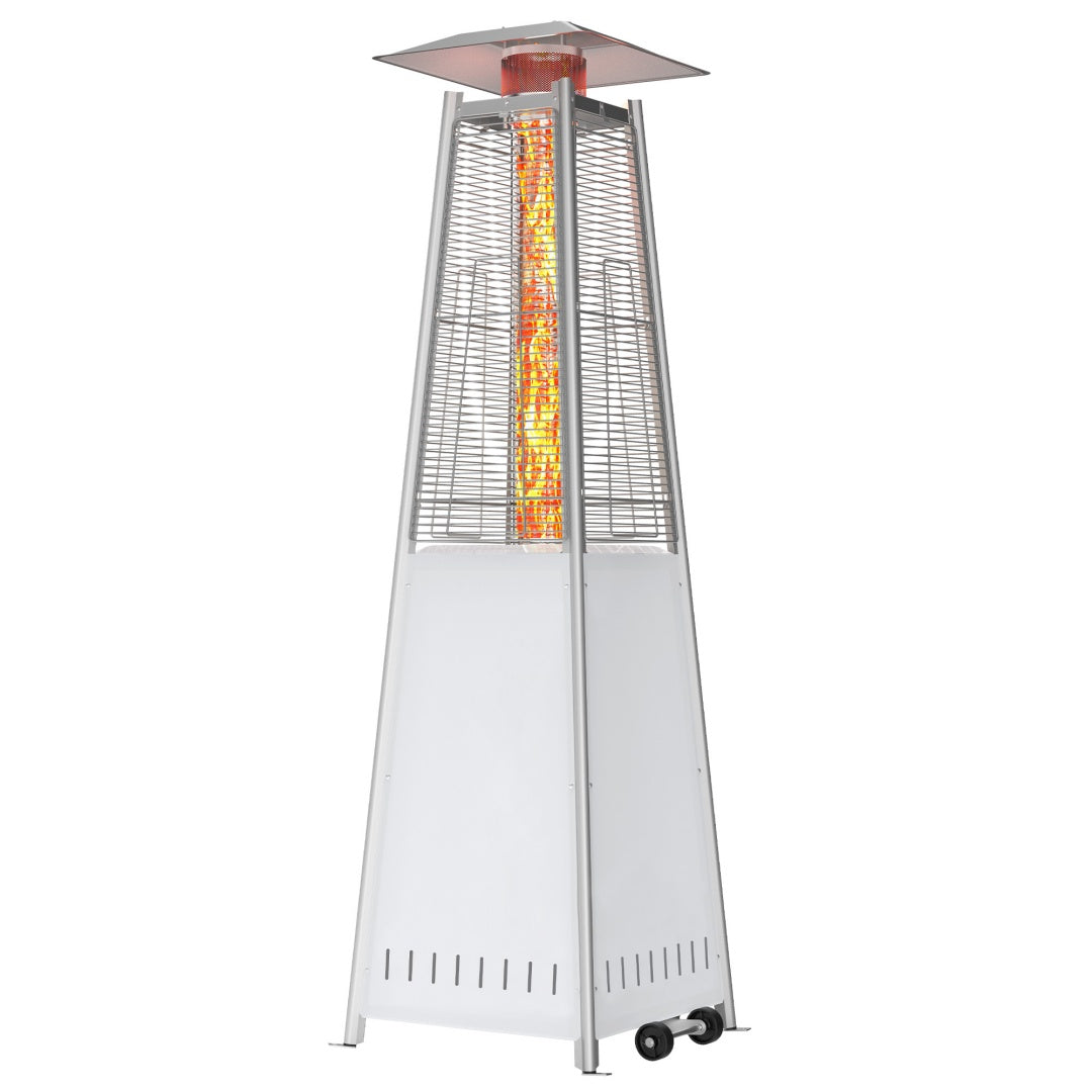 Outdoor Pyramid Patio Heater 48,000 BTU - Propane Heater with Wheels & Safety Shutoff (LED or Stainless Steel Options)