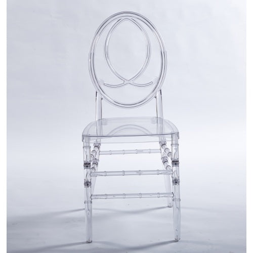 Modern Clear Acrylic Dining Chairs Set of 4 - Minimalist Ghost Style with Beaded Detail | Lightweight Stackable Seating for Dining Room, Kitchen or Airbnb