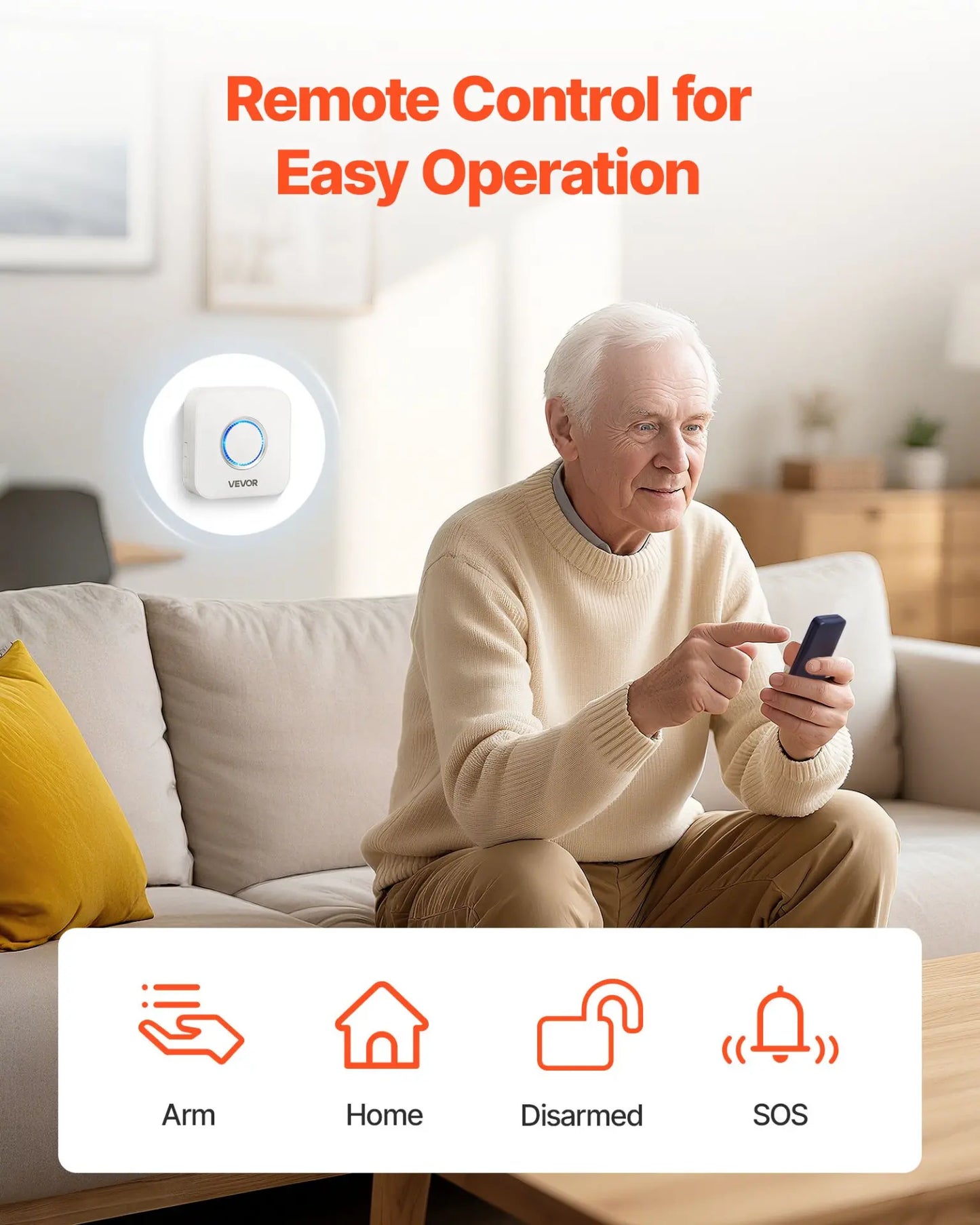VEVOR Smart Wireless Door Chime System – 6 Sensors & App-Controlled Receiver