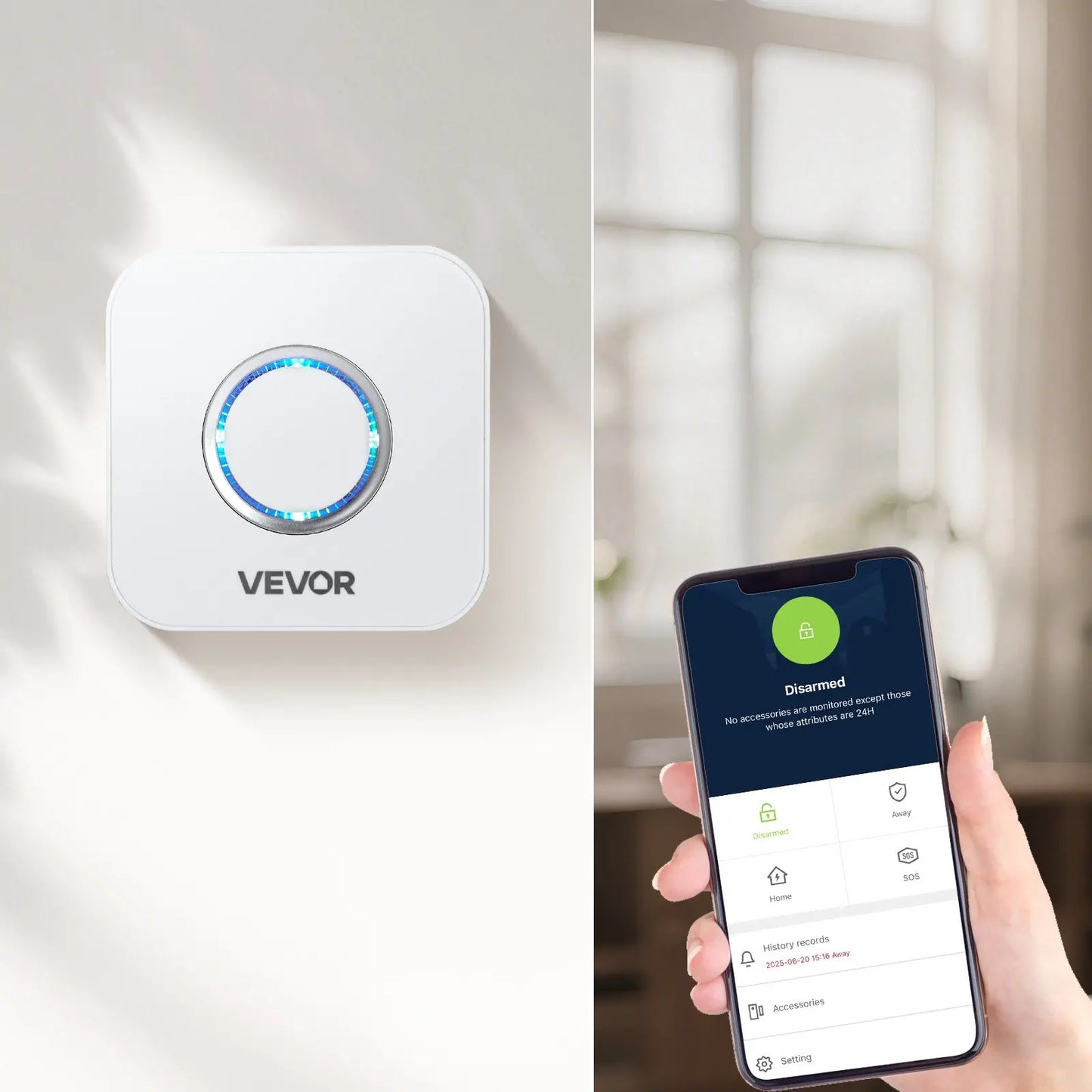 VEVOR Smart Wireless Door Chime System – 6 Sensors & App-Controlled Receiver