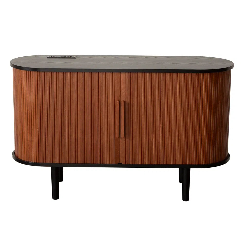 The Tambour Sideboard | MCM Buffet with Integrated Charging Station