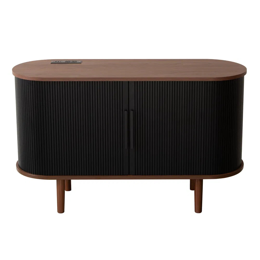 The Tambour Sideboard | MCM Buffet with Integrated Charging Station