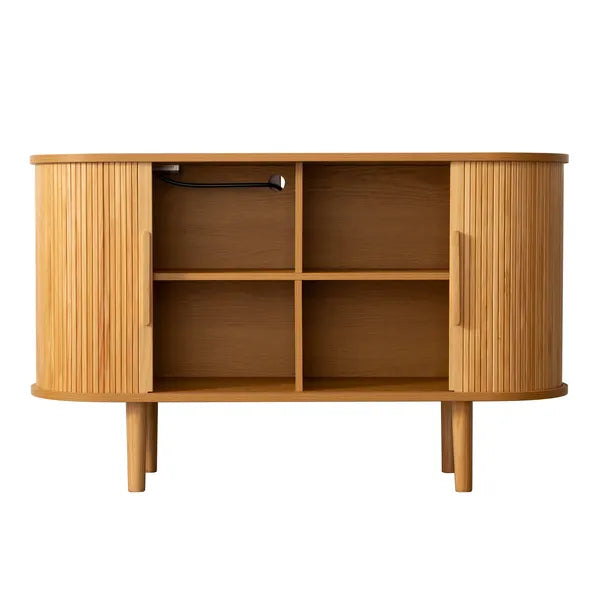 The Tambour Sideboard | MCM Buffet with Integrated Charging Station