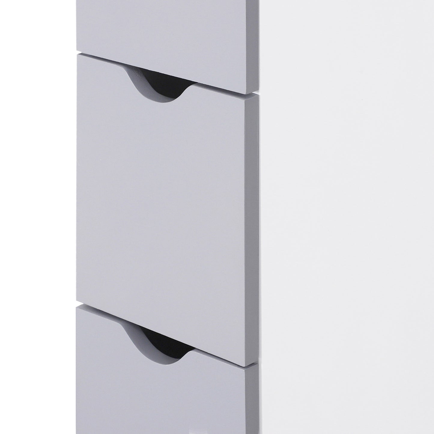 Slim Bathroom Storage Cabinet with Drawers - 55" Tall Narrow Linen Tower with Shelves, Freestanding White Organizer