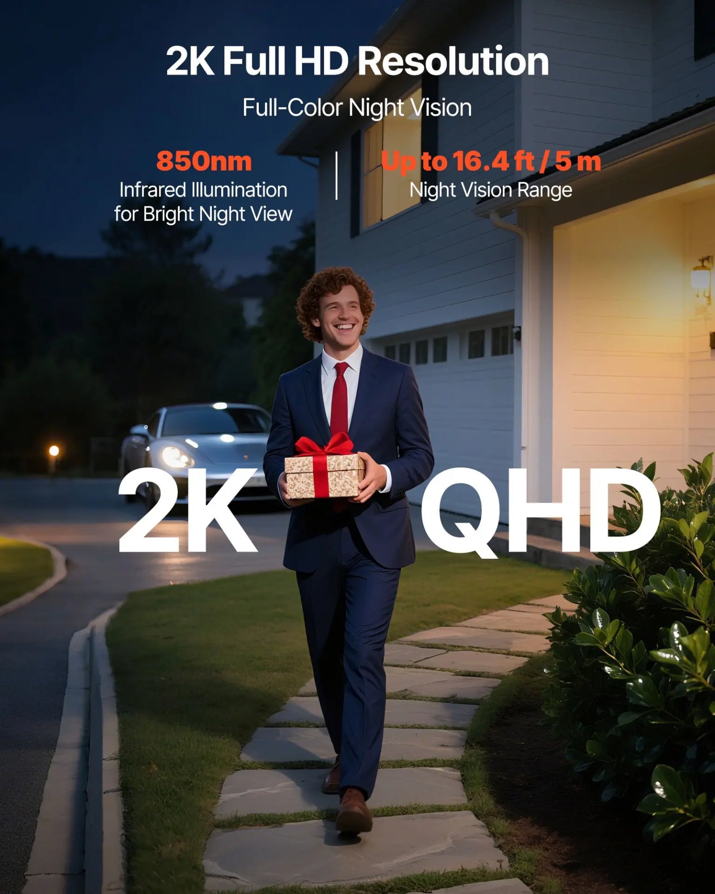 VEVOR 2K Ultra HD Wireless Video Doorbell – 170° Wide View & Smart App Control