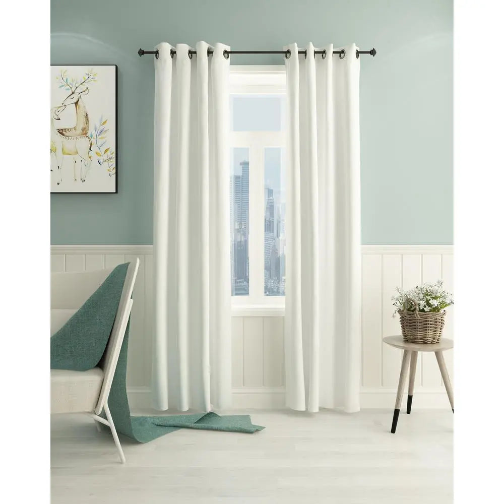 Furinno Collins 52x95 Extra-Long Thermal Blackout Curtain Panels – Set of 2, White