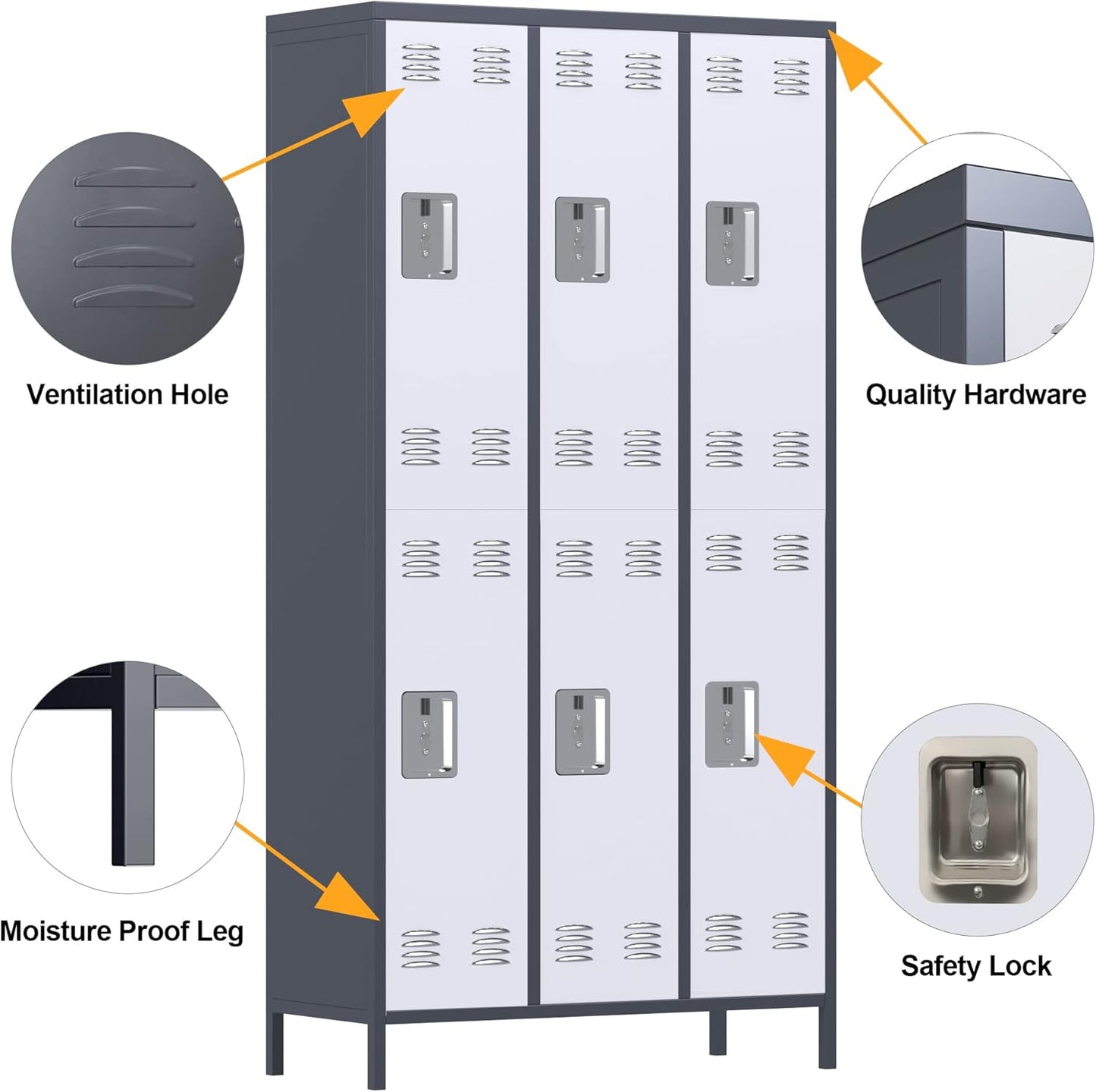 The "Guest-Ready" 6-Door Industrial Locker | Secure Multi-Guest Storage Cabinet